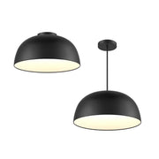 Napa 30" Dome Convertible Pendant / Flush Mount in Black
