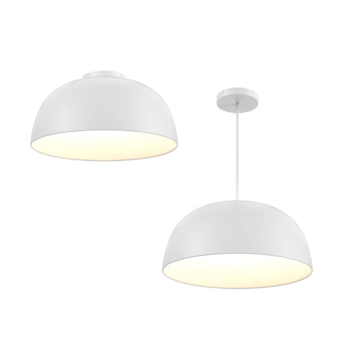 Napa 30" Dome Convertible Pendant / Flush Mount in White