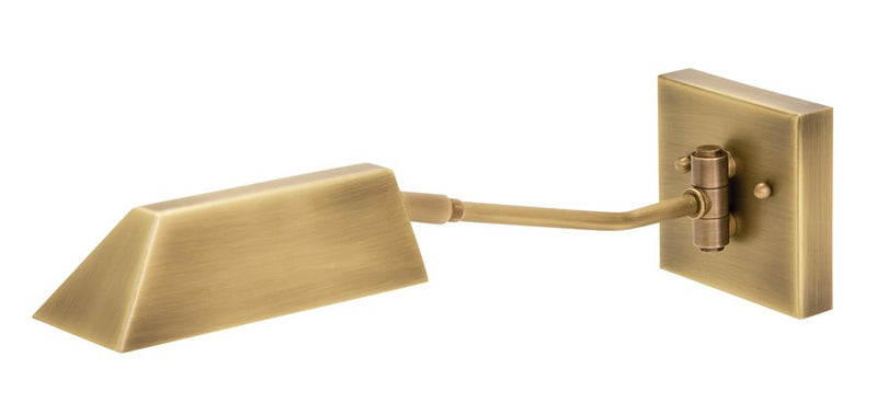 Newbury LED Swing Arm Wall Lamp with USB Port in Antique Brass