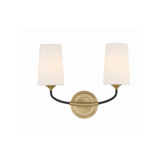 Niles 2 Light 15" Sconce in Black Forged + Modern Gold