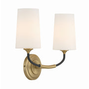 Niles 2 Light 15" Sconce in Black Forged + Modern Gold