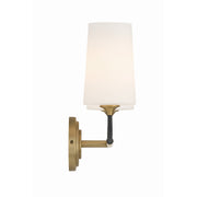 Niles 2 Light 15" Sconce in Black Forged + Modern Gold