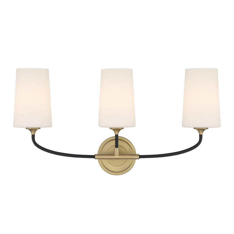 Niles 3 Light 23.5" Bathroom Vanity in Black Forged + Modern Gold