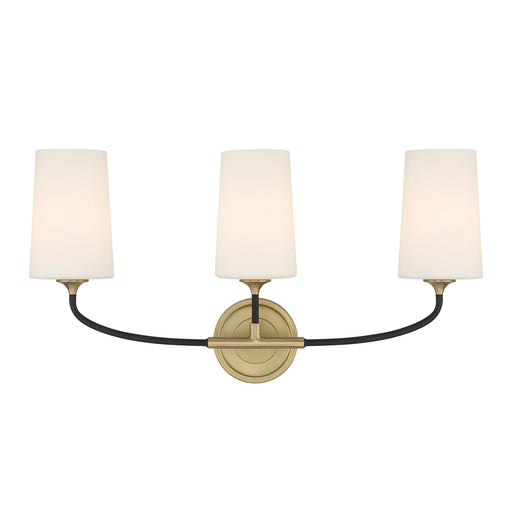 Niles 3 Light 23.5" Bathroom Vanity in Black Forged + Modern Gold
