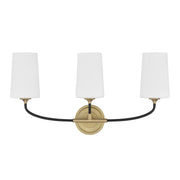 Niles 3 Light 23.5" Bathroom Vanity in Black Forged + Modern Gold