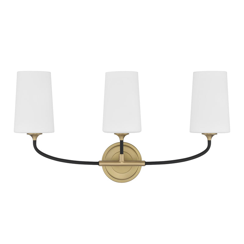 Niles 3 Light 23.5" Bathroom Vanity in Black Forged + Modern Gold