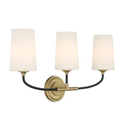Niles 3 Light 23.5" Bathroom Vanity in Black Forged + Modern Gold