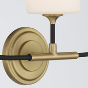 Niles 3 Light 23.5" Bathroom Vanity in Black Forged + Modern Gold