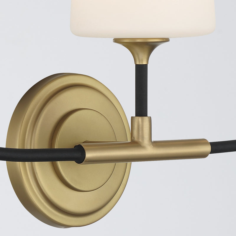 Niles 3 Light 23.5" Bathroom Vanity in Black Forged + Modern Gold