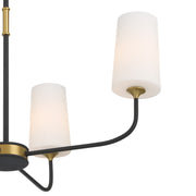 Niles 4 Light 29" Chandelier in Black Forged + Modern Gold