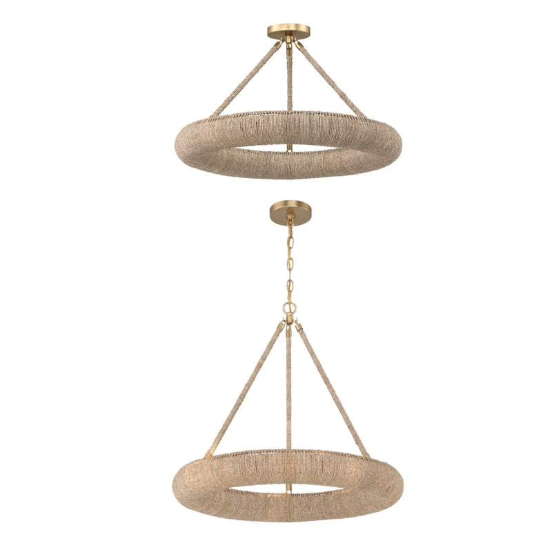 Oakley 1 Light 24" Integrated LED Chandelier in Soft Gold