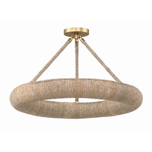Oakley 1 Light 24" Integrated LED Semi Flush Mount in Soft Gold