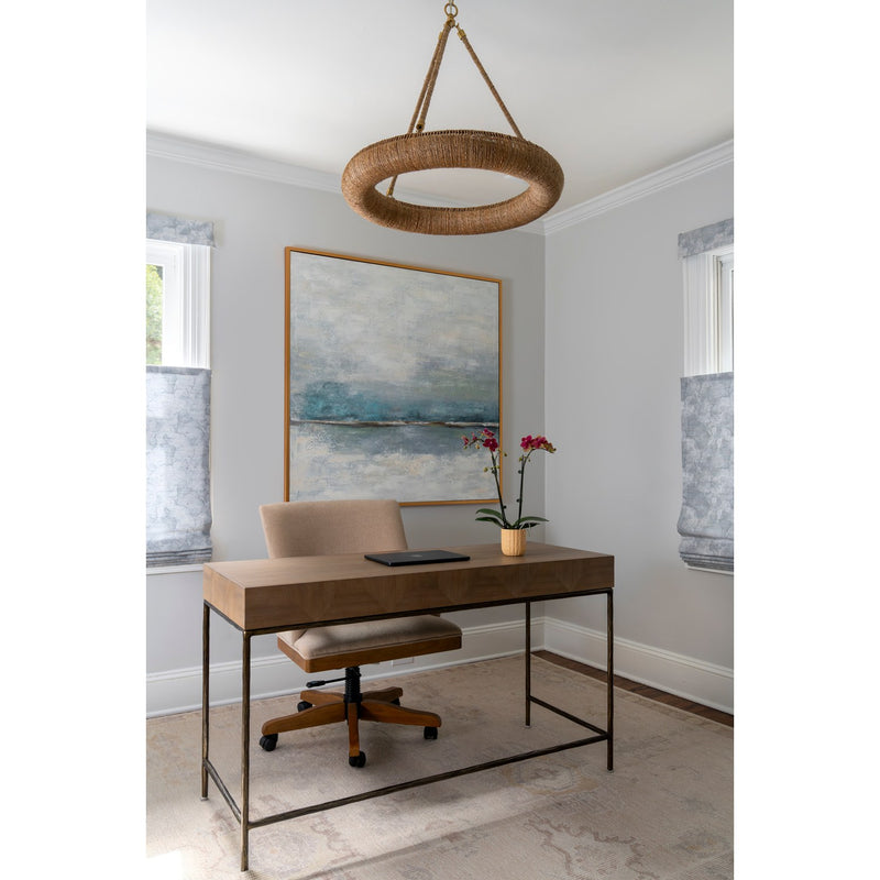 Oakley 1 Light 24" Integrated LED Chandelier in Soft Gold in a room setting