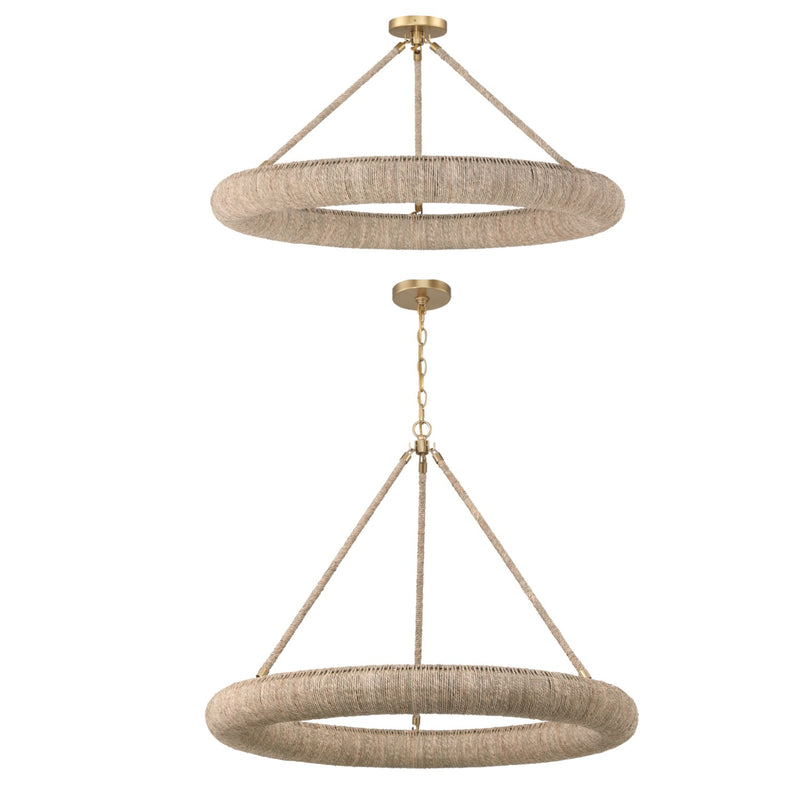 Oakley 1 Light 32" Integrated LED Chandelier in Soft Gold