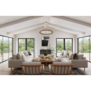 Oakley 1 Light 32" Integrated LED Chandelier in Soft Gold in a room setting