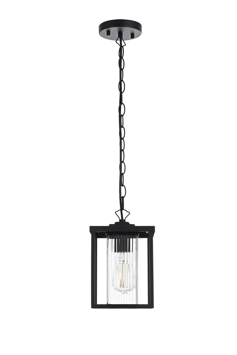 Dover Outdoor Lantern Pendant in Black