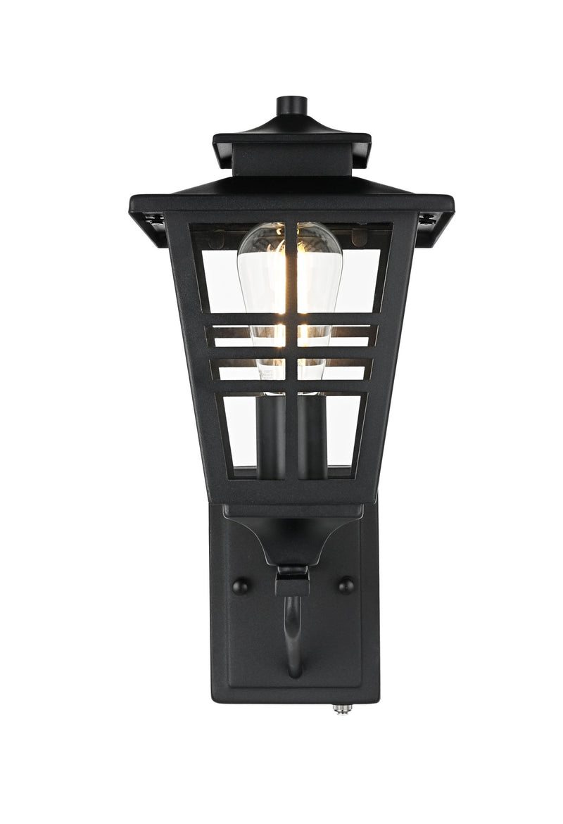 Macon 7" Outdoor Wall Lantern in Black