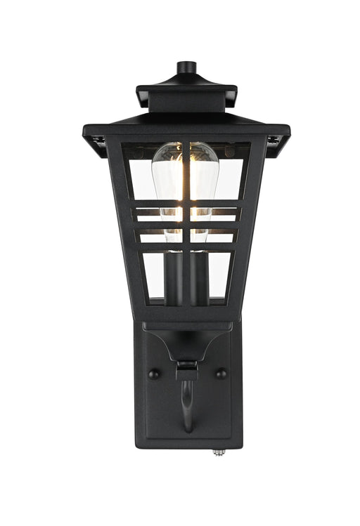 Macon 7" Outdoor Wall Lantern in Black