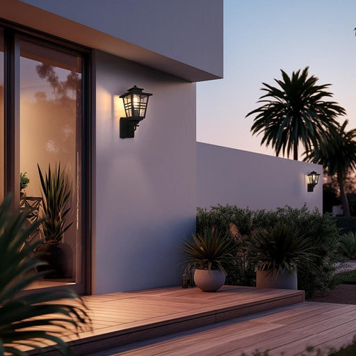 Macon 7" Outdoor Wall Lantern in Black