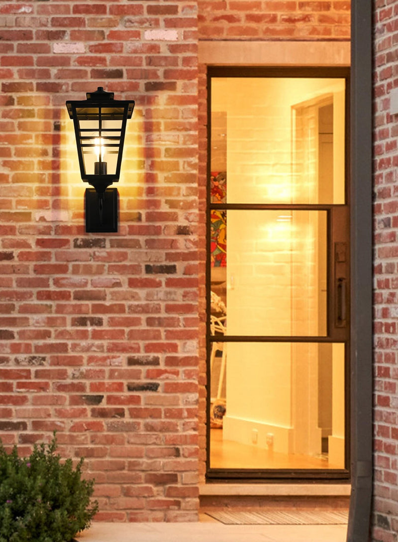 Macon 8.5" Outdoor Wall Lantern in Black