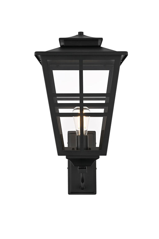 Macon 12" Outdoor Wall Lantern in Black