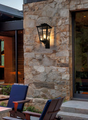Macon 12" Outdoor Wall Lantern in Black