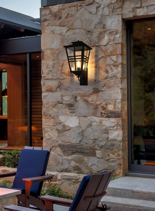 Macon 12" Outdoor Wall Lantern in Black