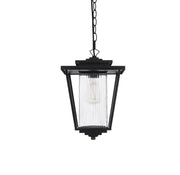 York 10" Outdoor Lantern Pendant in Black