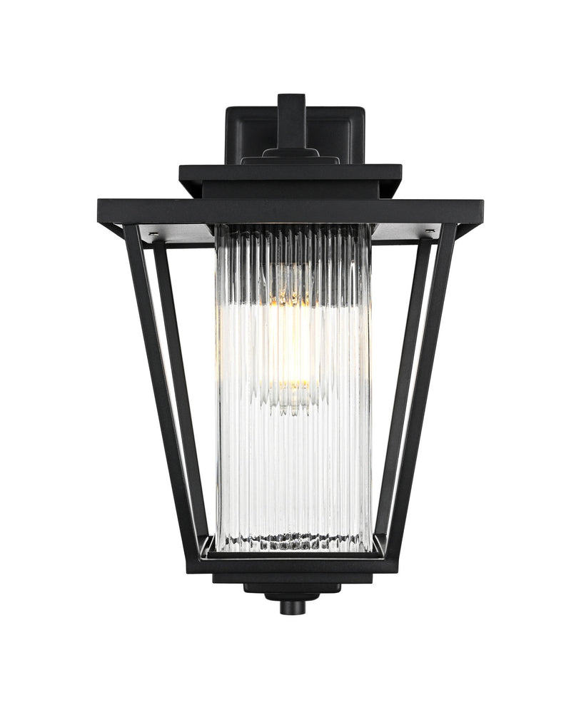 York 10" Outdoor Wall Lantern in Black