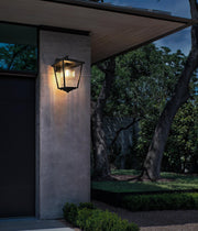 York 10" Outdoor Wall Lantern in Black