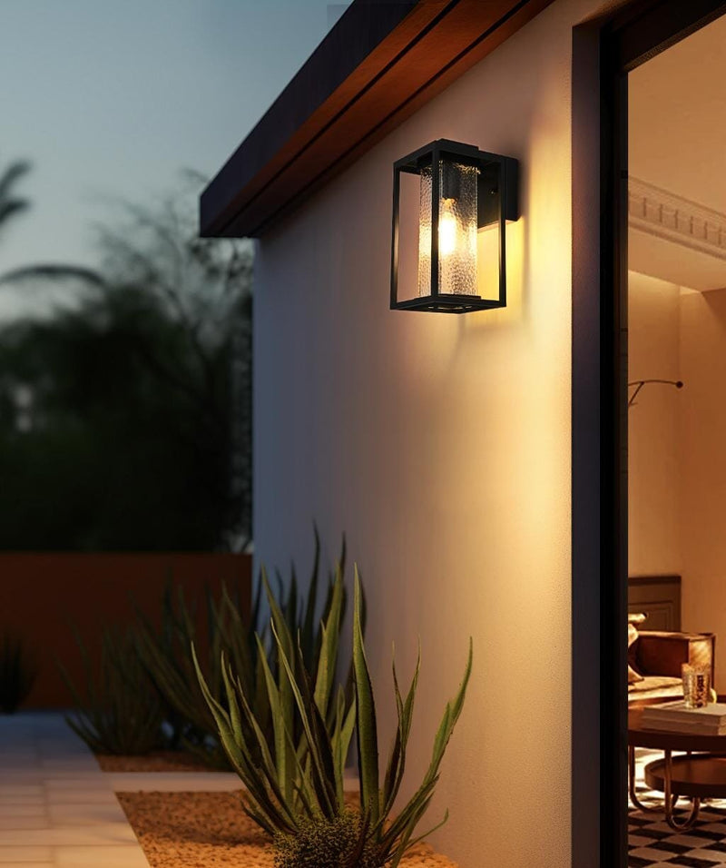 Philip Outdoor Wall Lantern in Black