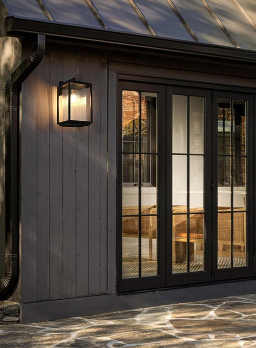 Ludlow 8" Outdoor Wall Lantern in Black