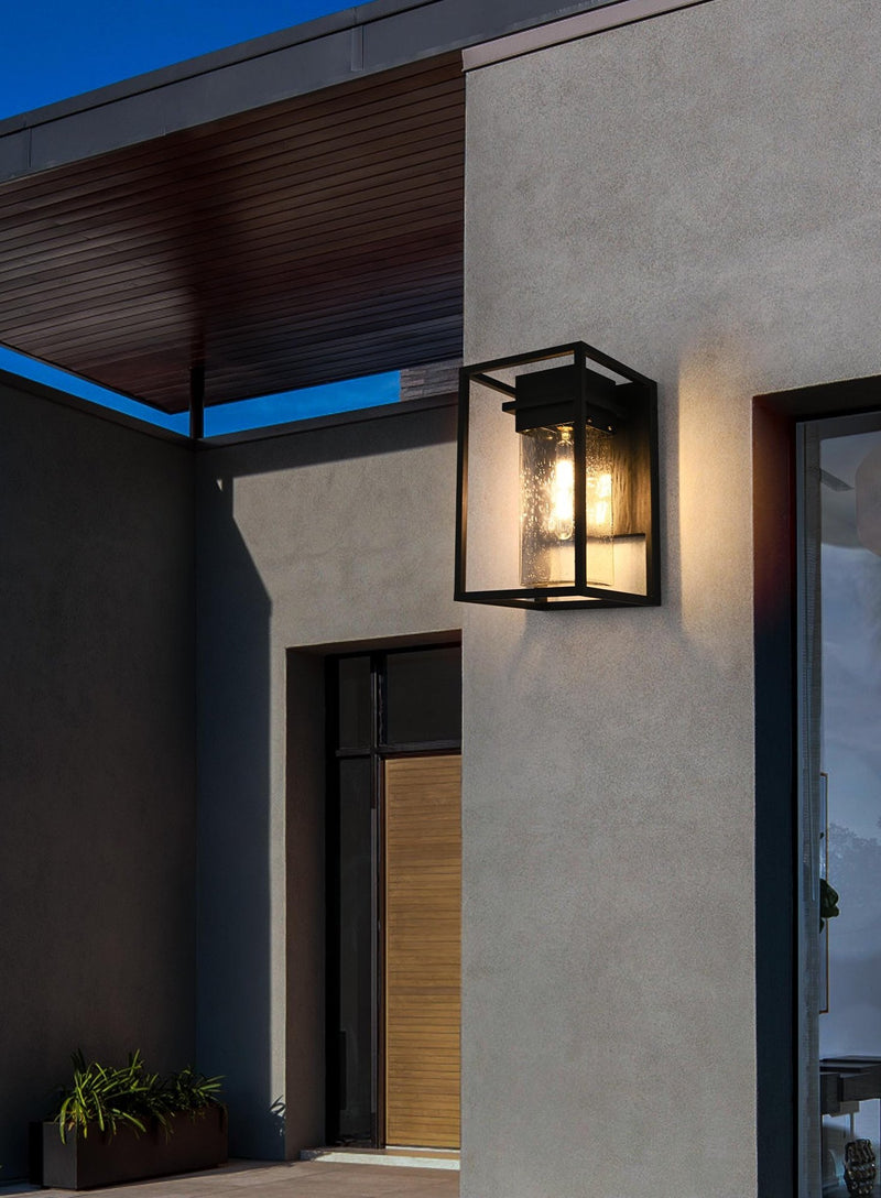 Ludlow 10" Outdoor Wall Lantern in Black