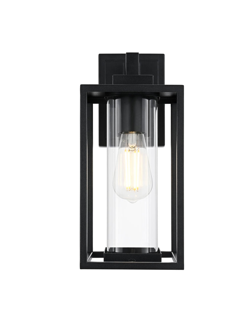 Memphis Small Outdoor Wall Lantern in Black