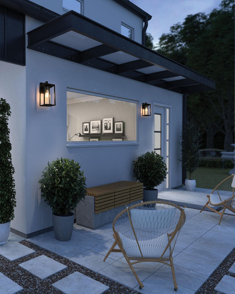 Memphis Small Outdoor Wall Lantern in Black