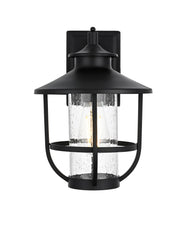 Janney 9" Outdoor Wall Lantern in Black