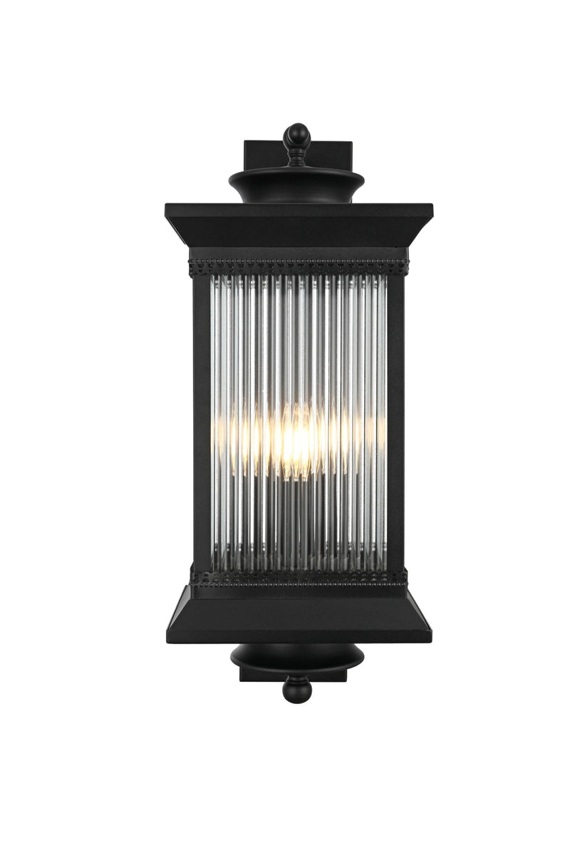 Collins 9.5" 3-Light Outdoor Wall Lantern in Black