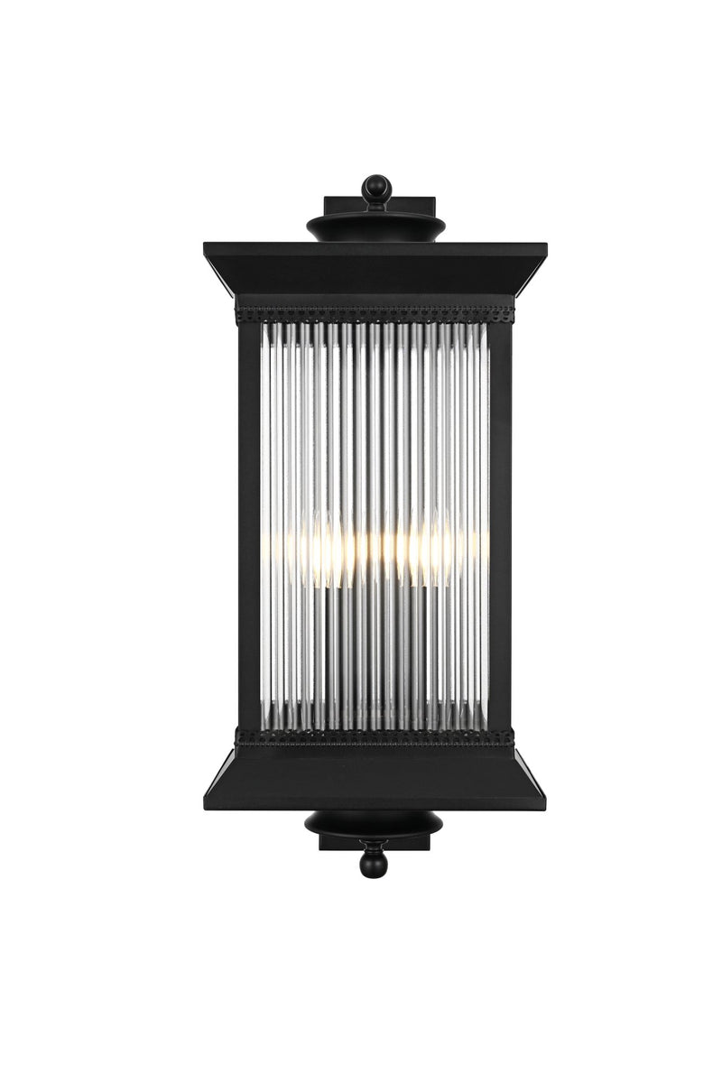 Collins 12" 4-Light Outdoor Wall Lantern in Black