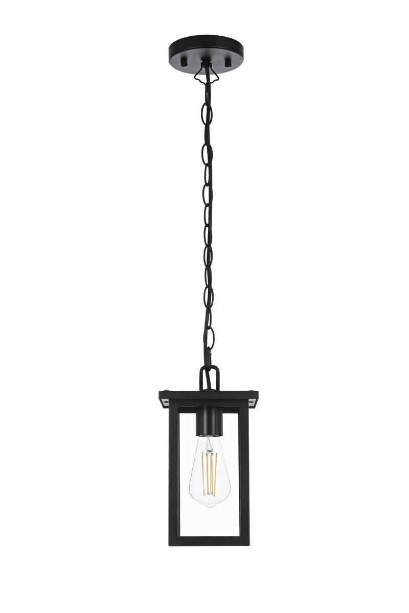 Venango 6" Outdoor Lantern Pendant in Black