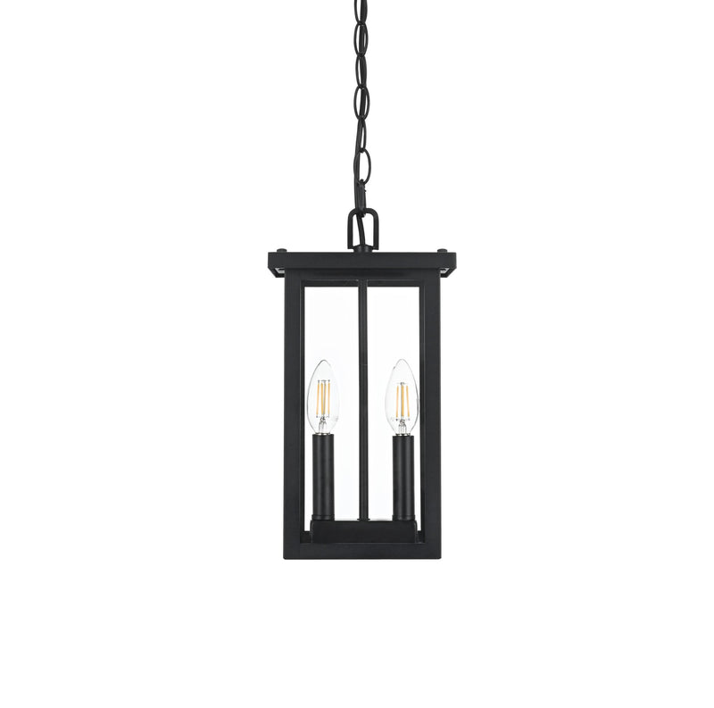 Venango 2-Light 7" Outdoor Lantern Pendant in Black