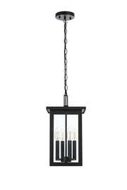 Sheridan 4-Light Outdoor Lantern Pendant in Black