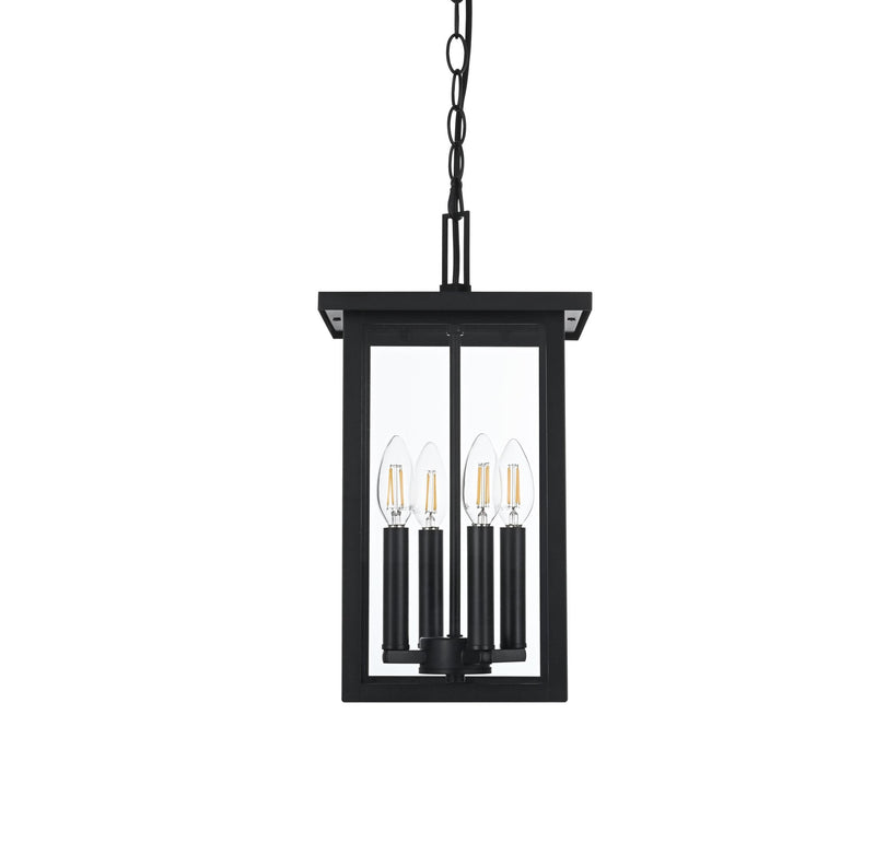 Sheridan 4-Light Outdoor Lantern Pendant in Black