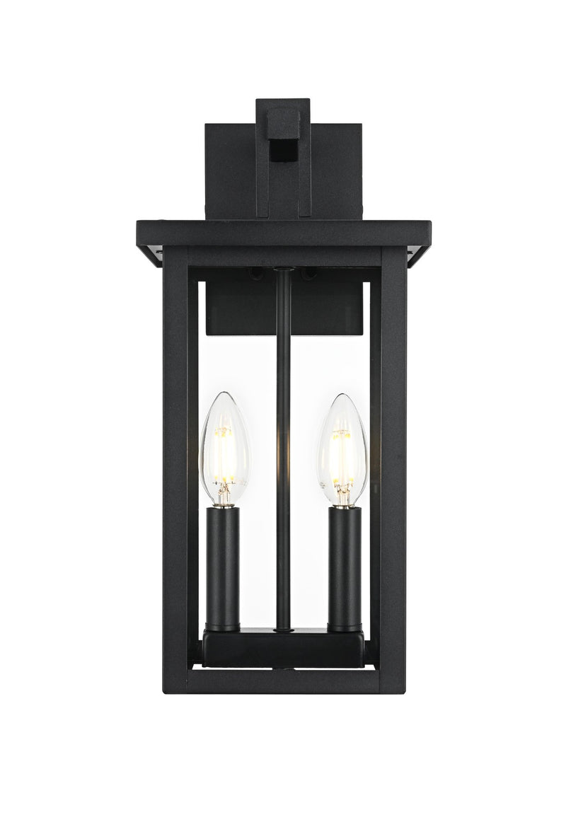 Venango 2-Light 7" Outdoor Wall Lantern in Black
