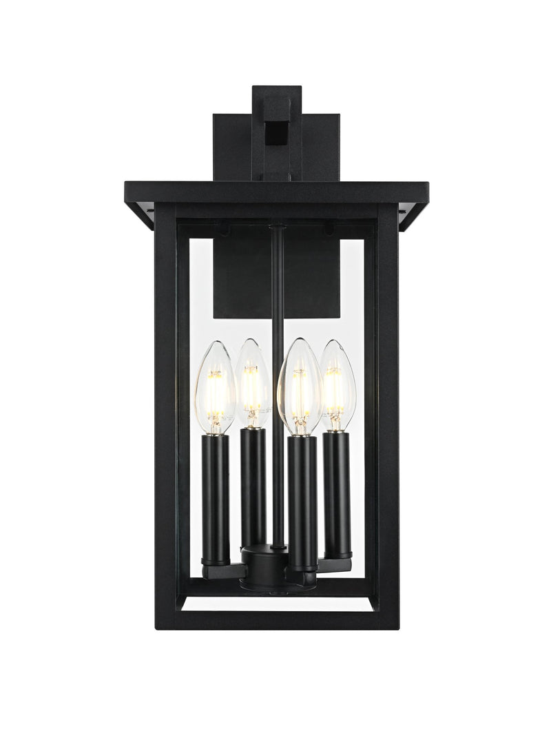 Sheridan 4-Light Outdoor Wall Lantern in Black