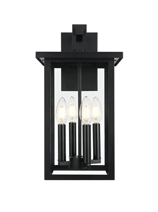 Sheridan 4-Light Outdoor Wall Lantern in Black