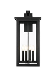 Venango 4-Light 12" Outdoor Wall Lantern in Black