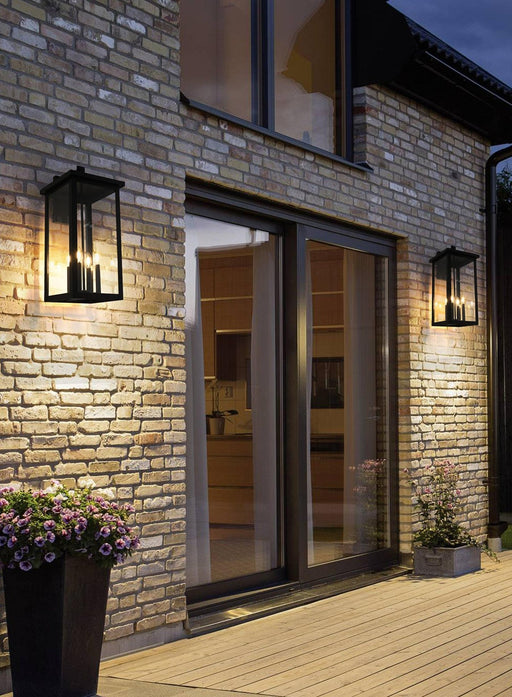 Venango 4-Light 12" Outdoor Wall Lantern in Black