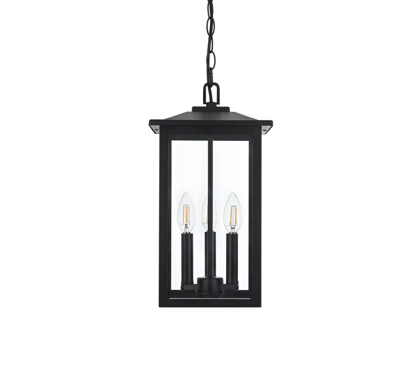 Carlisle 3-Light Outdoor Lantern Pendant in Black