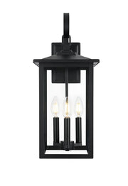 Carisle 9" 3-Light Outdoor Wall Lantern in Black