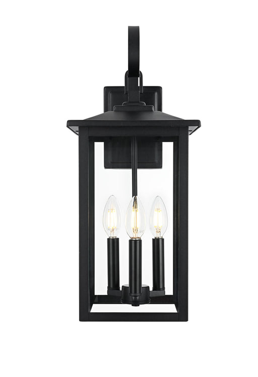 Carisle 9" 3-Light Outdoor Wall Lantern in Black